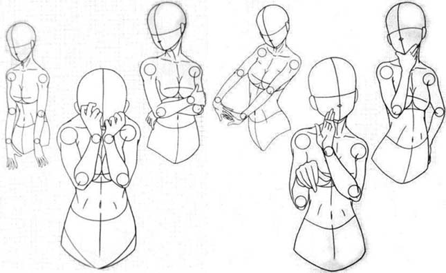 Pratique como desenhar corpos de animes em varias posições.