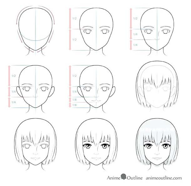 O passo a passo para desenhar rostos de animes